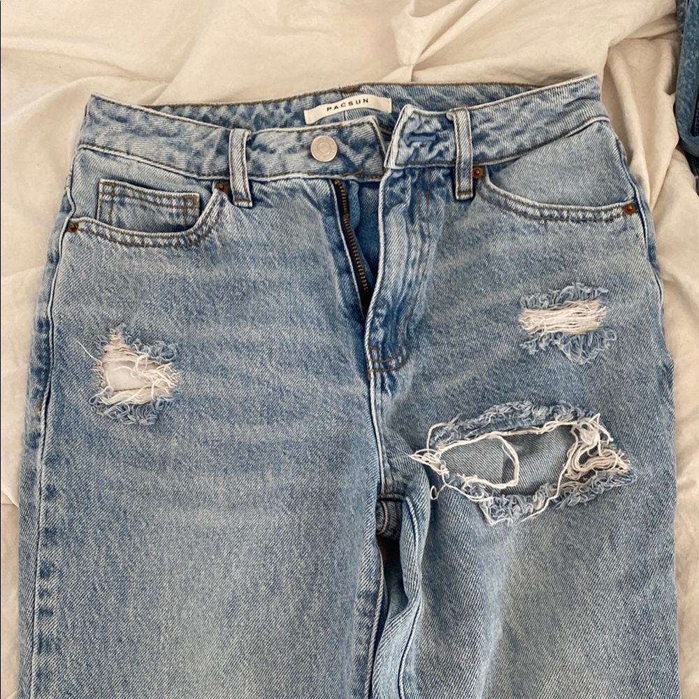 PacSun Ripped Denim Jeans in Light Blue